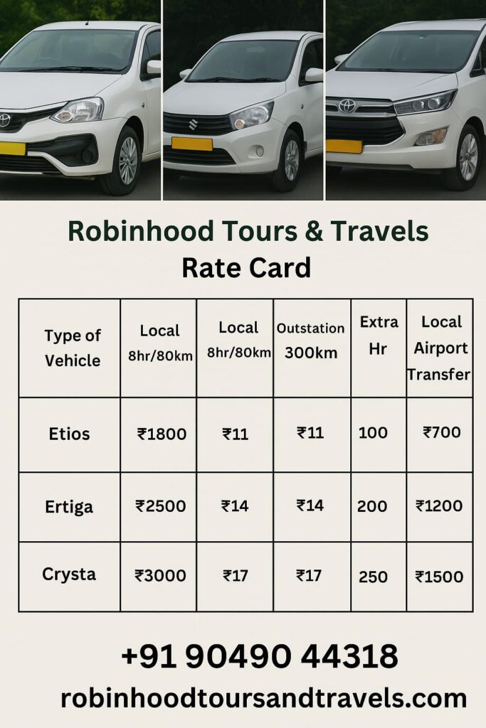 Nagpur Taxi Rates Chart - Robin hood tours and travels